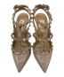 VALENTINO (ヴァレンティノ) ロックスタッズ レザー ヒール ストラップ パンプス ピンク サイズ:SIZE 341/2：17000円