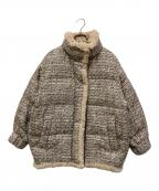 Snidelスナイデル）の古着「ツイードダウンジャケット」｜スカイブルー