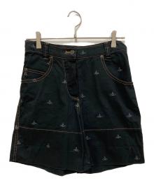 Vivienne Westwood RED LABEL（ヴィヴィアンウエストウッドレッドレーベル）の古着「オーブ刺繍パターンハーフパンツ」｜ブラック