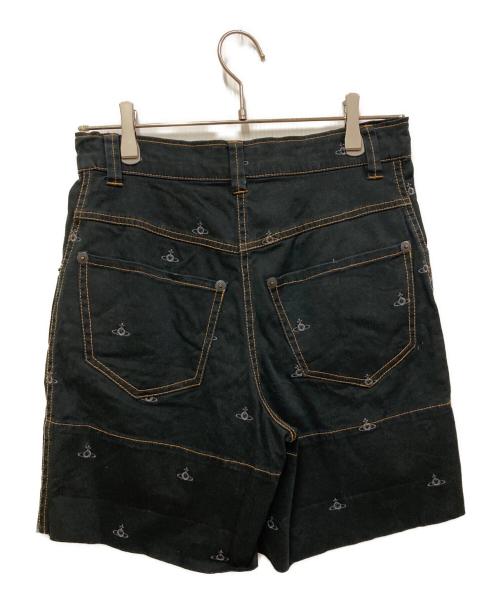 Vivienne Westwood RED LABEL（ヴィヴィアンウエストウッドレッドレーベル）Vivienne Westwood RED LABEL (ヴィヴィアンウエストウッドレッドレーベル) オーブ刺繍パターンハーフパンツ ブラック サイズ:1の古着・服飾アイテム