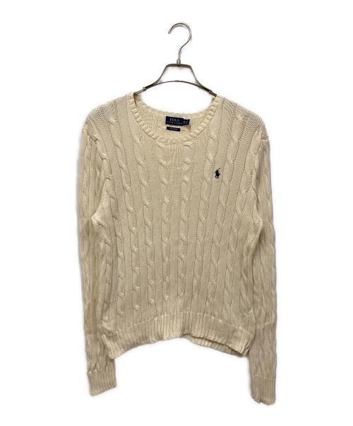POLO RALPH LAUREN（ポロ・ラルフローレン）POLO RALPH LAUREN (ポロ・ラルフローレン) ケーブルニット ベージュ サイズ:SIZE XLの古着・服飾アイテム