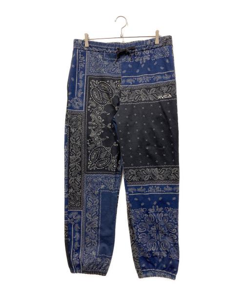 RVCA（ルーカ）RVCA (ルーカ) PATCHWORK BANDANA SWEAT PANTS ネイビー サイズ:SIZE XLの古着・服飾アイテム