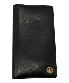 CHANEL（シャネル）の古着「ココボタン２つ折り長財布」｜ブラック