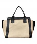 Chloeクロエ）の古着「アリソン バイカラー トートバグ」｜ホワイト×ブラック