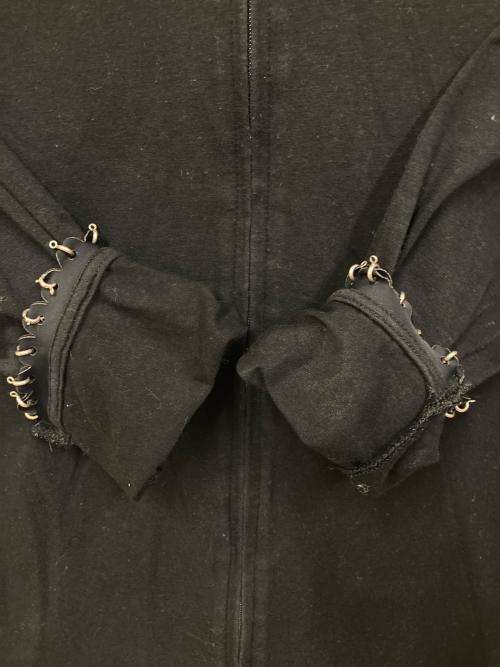 Jean Paul Gaultier FEMME（ジャンポールゴルチエ フェム）Jean Paul GAULTIER FEMME (ジャンポールゴルチェフェム) ピアスジップシャツ ブラック サイズ:SIZE 40の古着・服飾アイテム