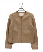 BALLSEYボールジィ）の古着「ラムレザーシングルライダースジャケット」｜ベージュ