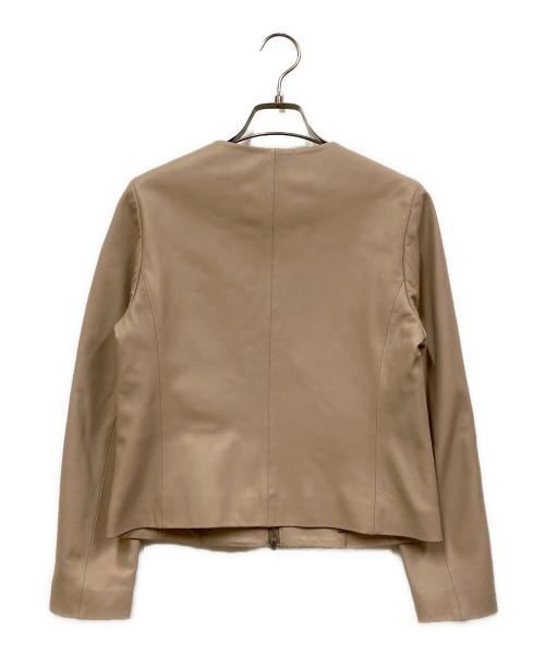 BALLSEY（ボールジィ）BALLSEY (ボールジィ) ラムレザーシングルライダースジャケット ベージュ サイズ:SIZE 36の古着・服飾アイテム