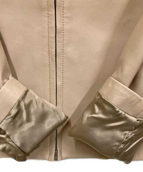 BALLSEY（ボールジィ）BALLSEY (ボールジィ) ラムレザーシングルライダースジャケット ベージュ サイズ:SIZE 36の古着・服飾アイテム