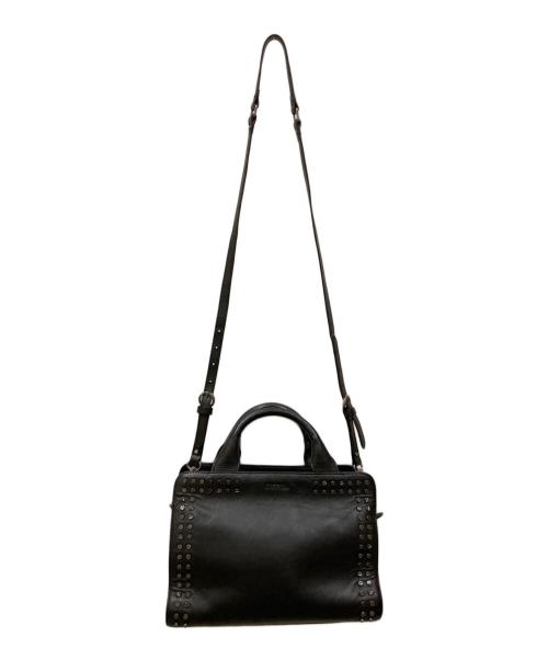 DIESEL（ディーゼル）DIESEL (ディーゼル) スタッズ2WAYショルダーバッグ ブラックの古着・服飾アイテム