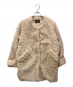 MARY QUANTマリークヮント）の古着「ノーカラーファーコート」｜ベージュ