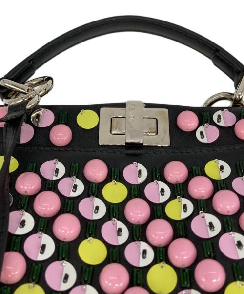 FENDI（フェンディ）FENDI (フェンディ) ピーカブーミニショルダーバッグ ブラック×ピンクの古着・服飾アイテム