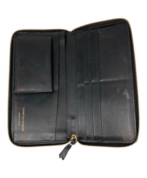 COMME des GARCONS（コムデギャルソン）COMME des GARCONS (コムデギャルソン) ポルカドット ラウンドジップ ロングウォレット ブラックの古着・服飾アイテム