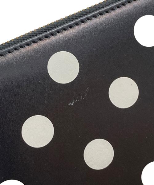 COMME des GARCONS（コムデギャルソン）COMME des GARCONS (コムデギャルソン) ポルカドット ラウンドジップ ロングウォレット ブラックの古着・服飾アイテム