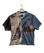 JORDANジョーダン）の古着「JORDAN BRAND AS M J FLT HRTG PHOTO SHIRT」｜ブラック×ブルー