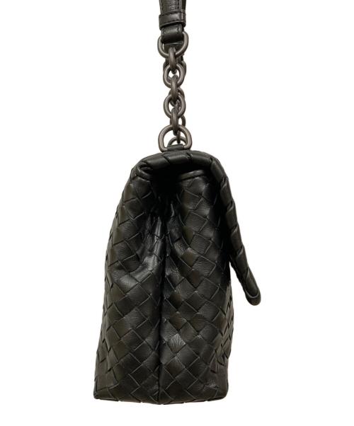BOTTEGA VENETA（ボッテガベネタ）BOTTEGA VENETA (ボッテガベネタ) イントレチャートオリンピアミディアムチェーンバッグ ブラックの古着・服飾アイテム