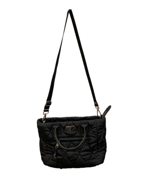 PRADA（プラダ）PRADA (プラダ) キルティングナイロントートバッグ ブラックの古着・服飾アイテム