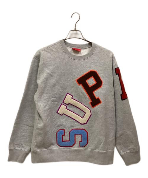 SUPREME（シュプリーム）Supreme (シュプリーム) Jacquard Logo Crewneck グレー サイズ:SIZE Lの古着・服飾アイテム