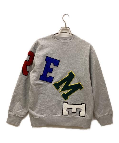 SUPREME（シュプリーム）Supreme (シュプリーム) Jacquard Logo Crewneck グレー サイズ:SIZE Lの古着・服飾アイテム