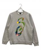 stussyステューシー）の古着「フラワーグラフィックスウェット」｜グレー