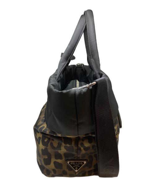 PRADA（プラダ）PRADA (プラダ) レオパード柄トートバッグ ブラックの古着・服飾アイテム