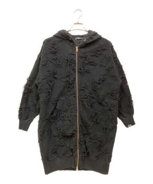 DIESEL（ディーゼル）DIESEL (ディーゼル) ロングジップパーカー ブラック サイズ:SIZE XSの古着・服飾アイテム
