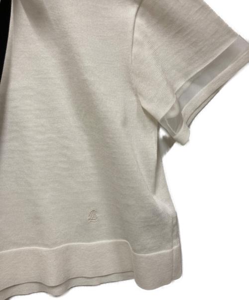 BLUE LABEL CRESTBRIDGE（ブルーレーベルクレストブリッジ）BLUE LABEL CRESTBRIDGE (ブルーレーベルクレストブリッジ) ドライレーヨンニットプルオーバー ホワイト サイズ:38の古着・服飾アイテム