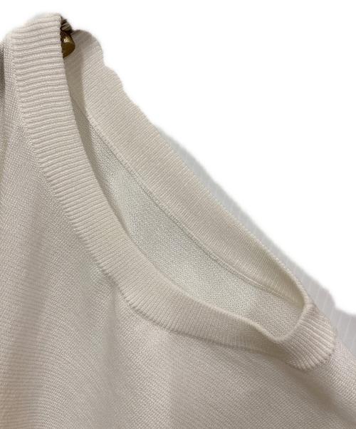 BLUE LABEL CRESTBRIDGE（ブルーレーベルクレストブリッジ）BLUE LABEL CRESTBRIDGE (ブルーレーベルクレストブリッジ) ドライレーヨンニットプルオーバー ホワイト サイズ:38の古着・服飾アイテム