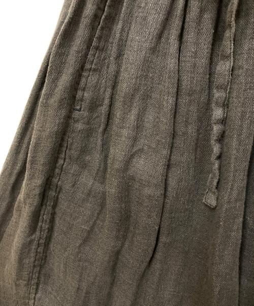 Vlas Blomme（ヴラスブラム）Vlas Blomme (ヴラスブラム) リネンギャザースカート グレー サイズ:Lの古着・服飾アイテム