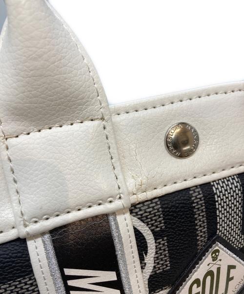 MARK&LONA（マークアンドロナ）MARK&LONA (マークアンドロナ) スカルハンドバッグ ホワイト×ブラックの古着・服飾アイテム