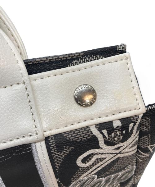 MARK&LONA（マークアンドロナ）MARK&LONA (マークアンドロナ) スカルハンドバッグ ホワイト×ブラックの古着・服飾アイテム