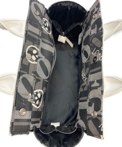 MARK&LONA（マークアンドロナ）MARK&LONA (マークアンドロナ) スカルハンドバッグ ホワイト×ブラックの古着・服飾アイテム