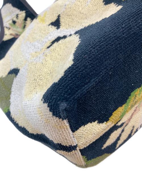 FEILER（フェイラー）FEILER (フェイラー) パッションフラワー ハンドバッグ イエロー×ブラックの古着・服飾アイテム