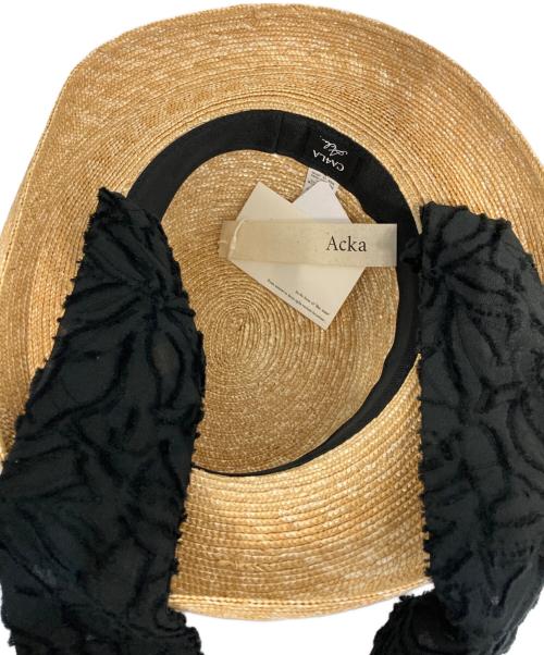 CA4LA（カシラ）CA4LA (カシラ) Acka (エーシーケーエー) scarf strow hat ベージュ 未使用品の古着・服飾アイテム