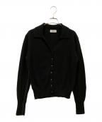 MIESROHEミースロエ）の古着「washableオープンカラーデザインカシミアニットカーデ」｜ブラック