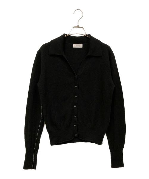 MIESROHE（ミースロエ）MIESROHE (ミースロエ) washableオープンカラーデザインカシミアニットカーデ ブラック サイズ:ONE SIZEの古着・服飾アイテム