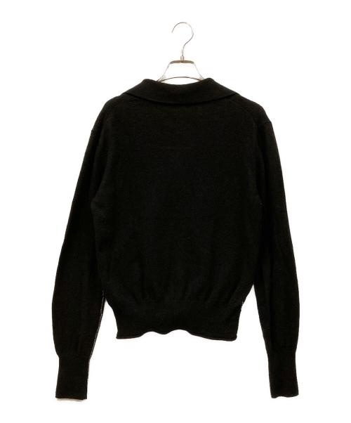 MIESROHE（ミースロエ）MIESROHE (ミースロエ) washableオープンカラーデザインカシミアニットカーデ ブラック サイズ:ONE SIZEの古着・服飾アイテム