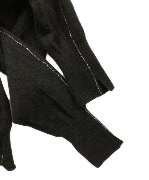 MIESROHE（ミースロエ）MIESROHE (ミースロエ) washableオープンカラーデザインカシミアニットカーデ ブラック サイズ:ONE SIZEの古着・服飾アイテム