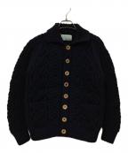 INVERALLANインバーアラン）の古着「ケーブルニットカーディガン」｜ネイビー