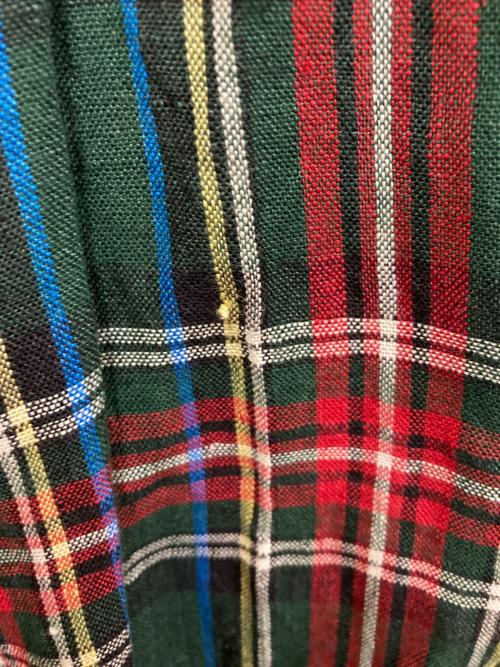 ICHI Antiquites（イチアンティークス）ICHI Antiquites (イチアンティークス) リネンチェックシャツワンピース グリーン サイズ:SIZE Freeの古着・服飾アイテム