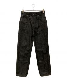 woadblue×Demi-Luxe Beams（ウォードブルー×デミルクス ビームス）の古着「リジットハイライズ パンツ」｜ブラック