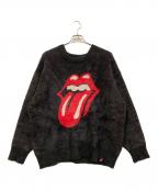ROLLING STONES×JACKROSEローリングストーンズ×ジャックローズ）の古着「シャギーニット」｜ブラック