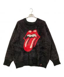 ROLLING STONES×JACKROSE（ローリングストーンズ×ジャックローズ）の古着「シャギーニット」｜ブラック