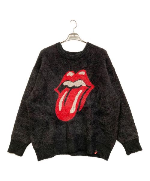 ROLLING STONES（ローリングストーンズ）ROLLING STONES (ローリングストーンズ) JACKROSE (ジャックローズ) シャギーニット ブラック サイズ:SIZE 3の古着・服飾アイテム