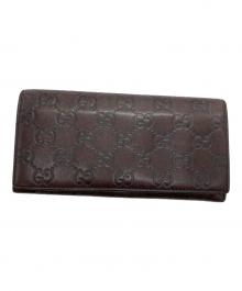 GUCCI（グッチ）の古着「グッチシマレザーウォレット」｜ブラウン