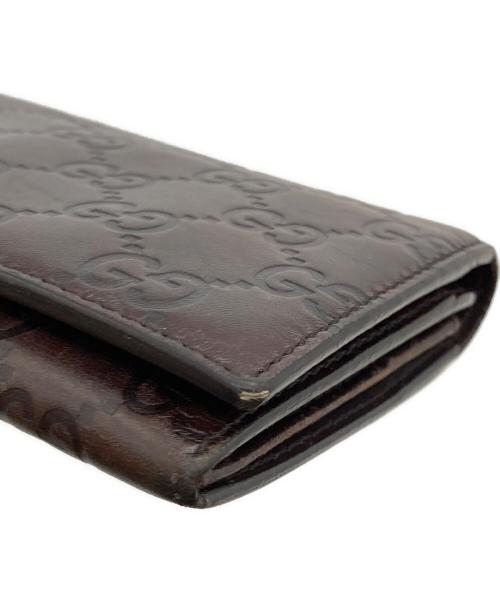 GUCCI（グッチ）GUCCI (グッチ) グッチシマレザーウォレット ブラウン サイズ:表記なしの古着・服飾アイテム
