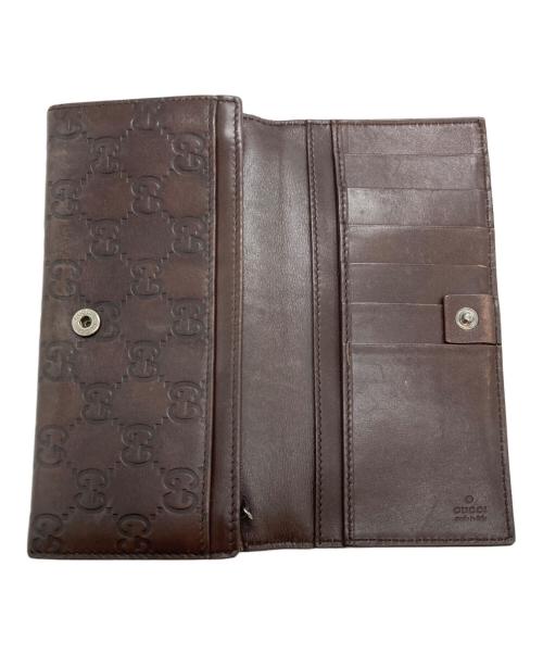 GUCCI（グッチ）GUCCI (グッチ) グッチシマレザーウォレット ブラウン サイズ:表記なしの古着・服飾アイテム