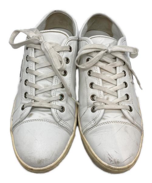 DOLCE & GABBANA（ドルチェ＆ガッバーナ）DOLCE & GABBANA (ドルチェ＆ガッバーナ) レザースニーカー ホワイト サイズ:SIZE 8.5の古着・服飾アイテム