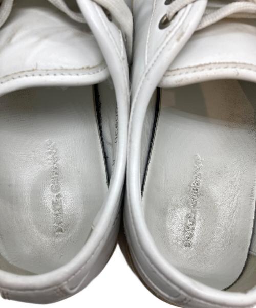 DOLCE & GABBANA（ドルチェ＆ガッバーナ）DOLCE & GABBANA (ドルチェ＆ガッバーナ) レザースニーカー ホワイト サイズ:SIZE 8.5の古着・服飾アイテム