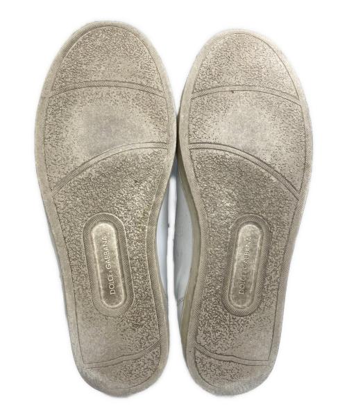 DOLCE & GABBANA（ドルチェ＆ガッバーナ）DOLCE & GABBANA (ドルチェ＆ガッバーナ) レザースニーカー ホワイト サイズ:SIZE 8.5の古着・服飾アイテム