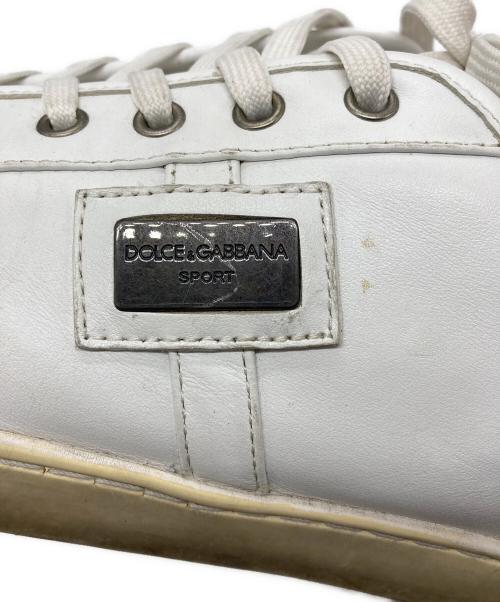 DOLCE & GABBANA（ドルチェ＆ガッバーナ）DOLCE & GABBANA (ドルチェ＆ガッバーナ) レザースニーカー ホワイト サイズ:SIZE 8.5の古着・服飾アイテム